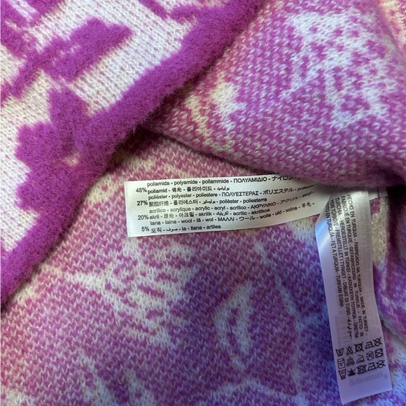 zara jacquard cream and hot pink floral button up vest - Picture 5 of 6